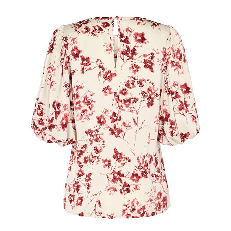 Copenhagen Muse CMMAE-GRAPHIC Bluse, Burned Red Flower Print
